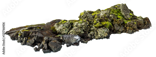 Isolated PNG cutout of Icelandic rocks on a transparent background
 photo
