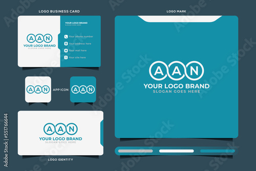 AAN initial monogram logo vector, AAN circle shape logo template corporate identity business card 