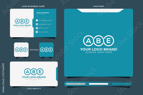 ABE initial monogram logo vector, ABE circle shape logo template corporate identity business card
