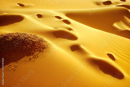 Background of natural golden sand on a beach. Generative AI