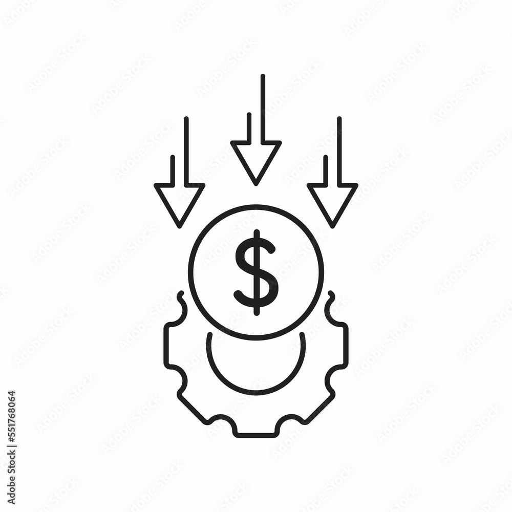 cost reduction, money line icon cost reduction, money line icon
