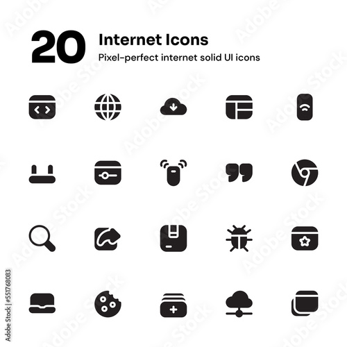 Internet pixel-perfect icons suitable for website and mobile apps ui design