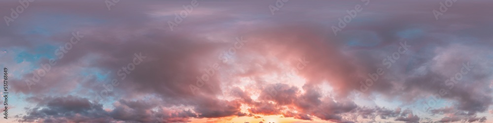 Dark blue sunset sky panorama with pink Cumulus clouds. Seamless Dark blue sunset sky panorama with pink Cumulus clouds. Seamless