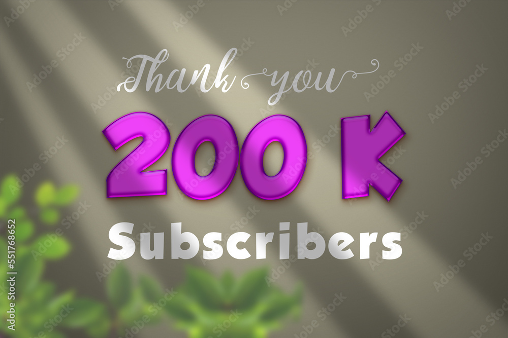 Fototapeta premium 200 K subscribers celebration greeting banner with Liquid Design