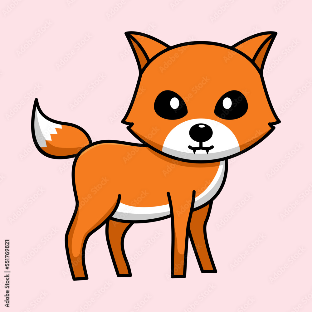 Vector illustration of cute and chubby fox Vector illustration of cute and chubby fox