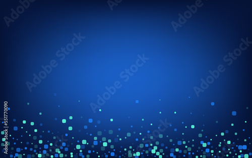 Turquoise Confetti Flying Blue Vector Background.