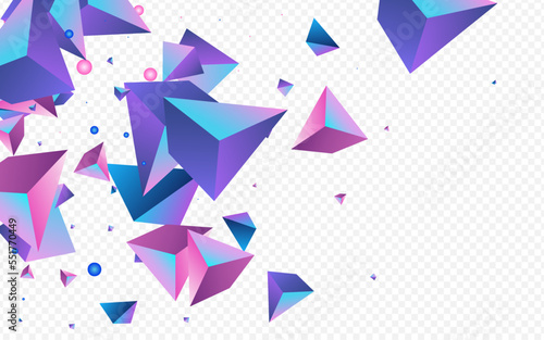 Fotografie Magical Pyramid Vector Transparent Background.