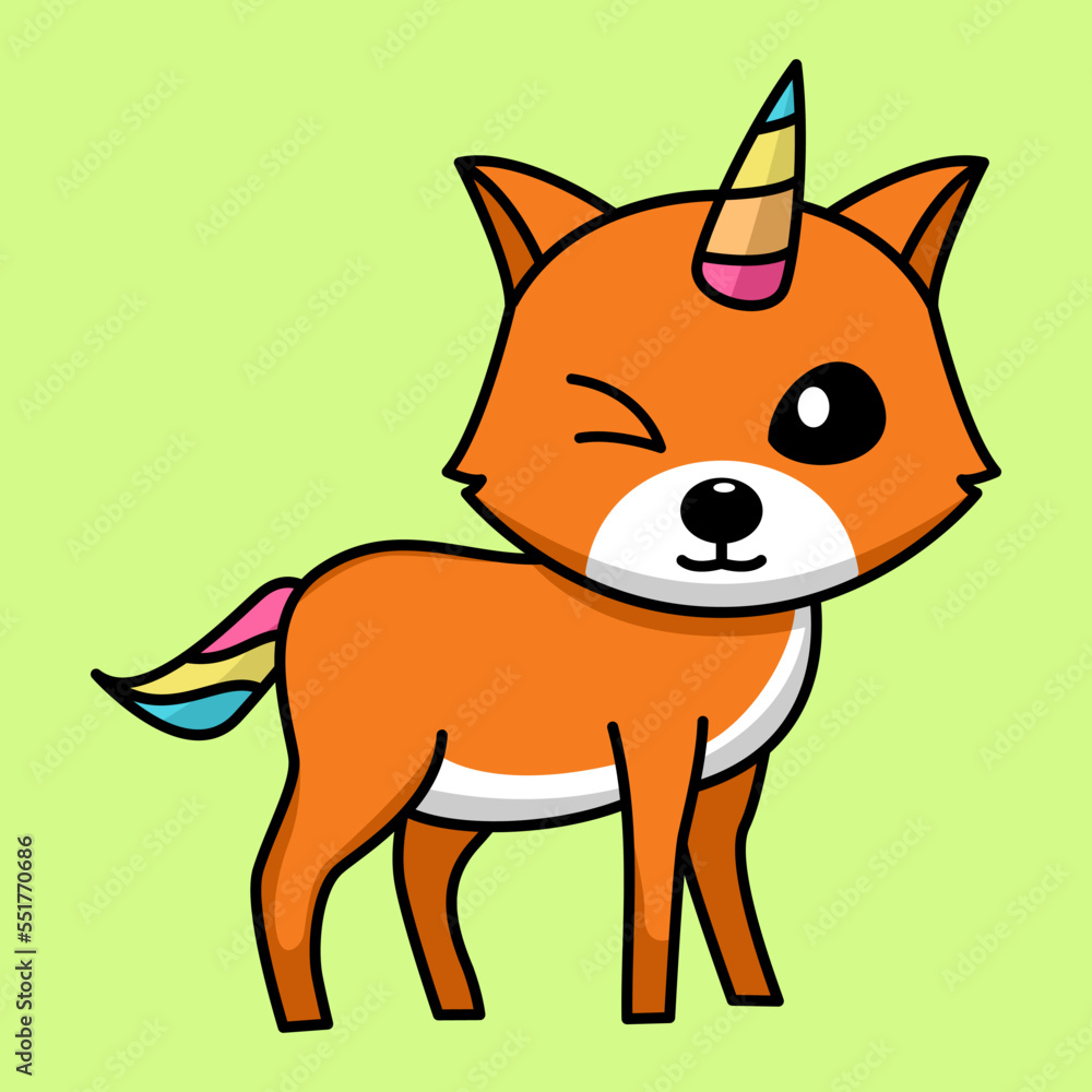 Vector illustration of cute and chubby fox Vector illustration of cute and chubby fox