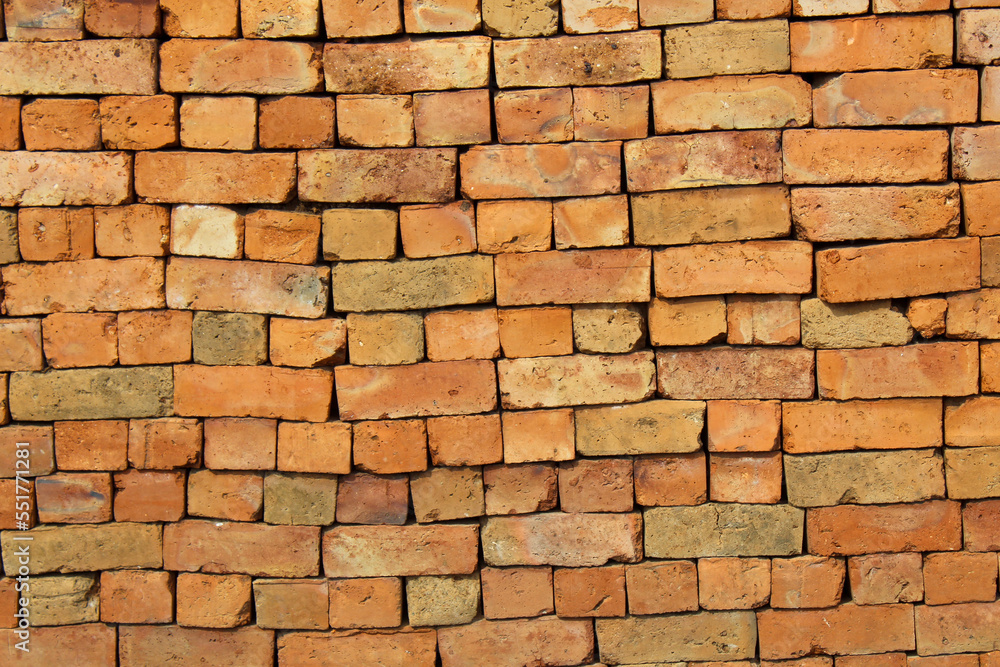 Red brick wall. Texture of old dark brown and red brick wall backgorund.