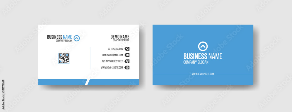 Blue simple clean modern business card vector template design Blue simple clean modern business card vector template design