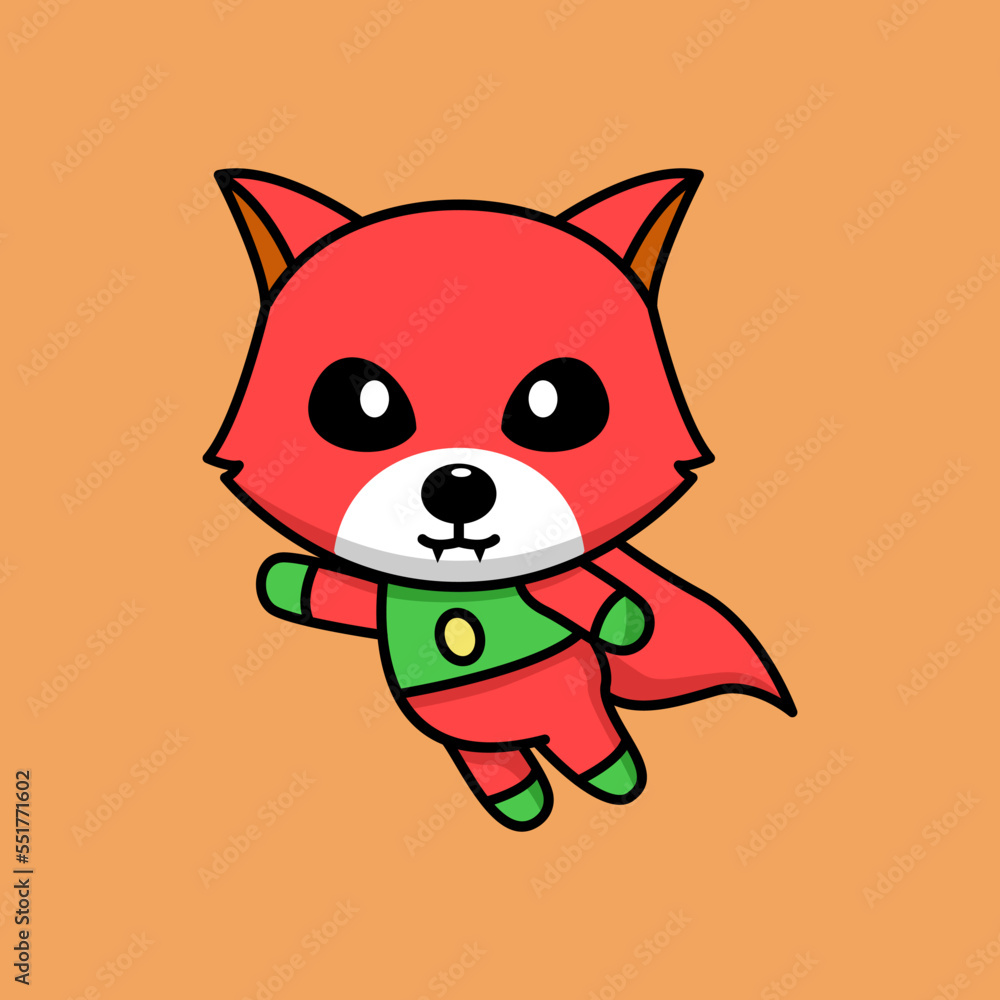 Vector illustration of cute and chubby fox Vector illustration of cute and chubby fox