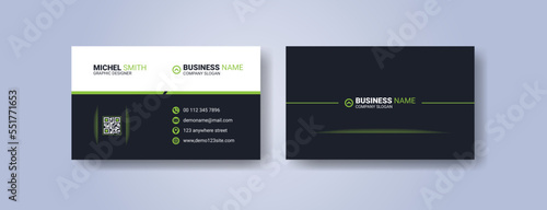 Green corporate and modern simple clean business card and name card template design