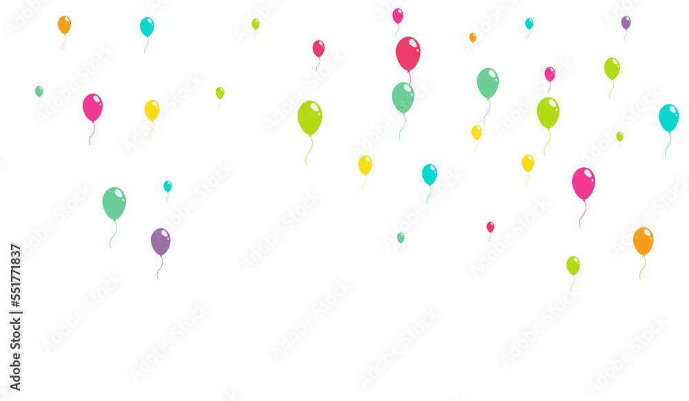 Color Jubilee Balloon Vector  White Background.