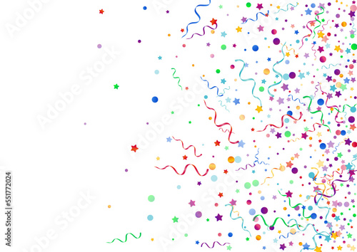 Colored Star Shiny Vector White Background. Swirl