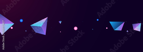 Digital Pyramid Vector Panoramic Dark Violet
