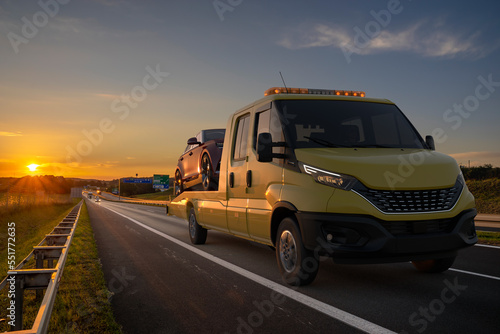 Wallpaper Mural Tow Car carrying Unbranded Luxury SUV Torontodigital.ca