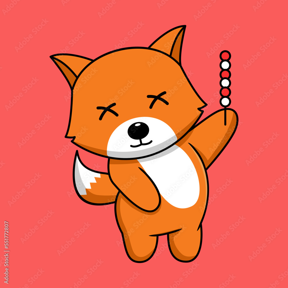 Vector illustration of cute and chubby fox Vector illustration of cute and chubby fox