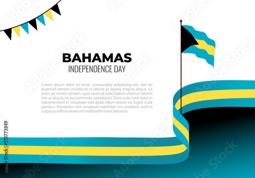 Bahamas independence day background celebrated on July 10.
