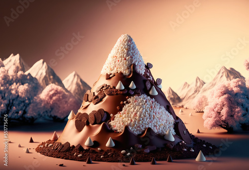 Generative AI. Chocolate Mountain No. 19