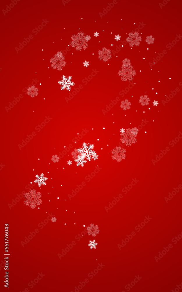Silver Snowfall Vector Red Background. Fantasy Silver Snowfall Vector Red Background. Fantasy