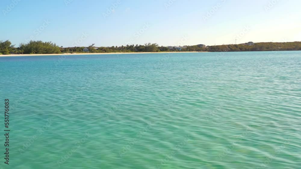 Drone toward the beach, Profile (boat view) Exuma, Bahamas, 4K, UHD Drone toward the beach, Profile (boat view) Exuma, Bahamas, 4K, UHD