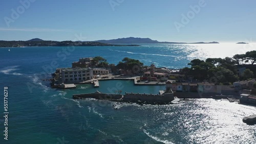 Aerial view of Bendor Island in Bandol France photo