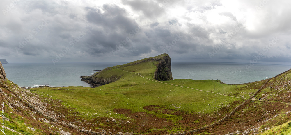 panoramic view neist point on the isle of skye, scotland