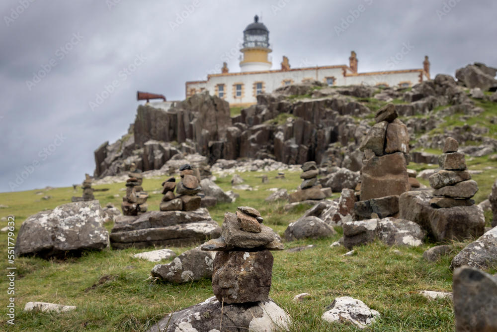 neist point lighthouse on the isle of skye, scotland