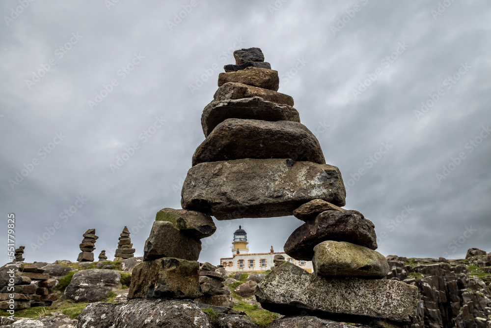 neist point lighthouse on the isle of skye, scotland