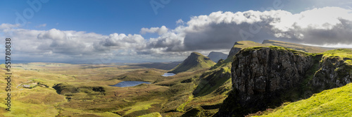 Obraz na płótnie Quiraing is a geological formation on the Scottish Isle of Skye and a hiker's paradise w salonie
