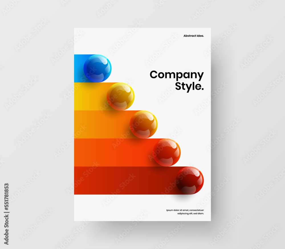 Trendy 3D spheres company identity concept. Bright presentation design vector illustration. Trendy 3D spheres company identity concept. Bright presentation design vector illustration.