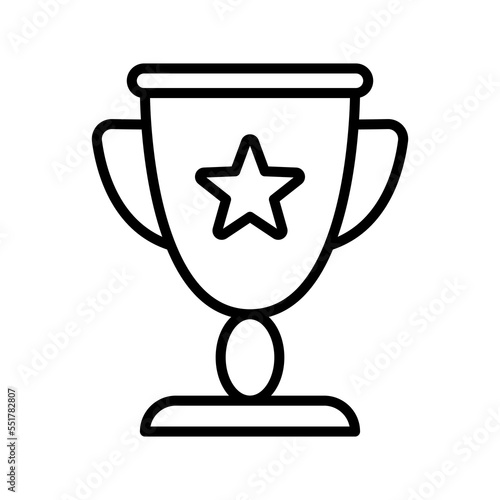 Victory cup icon. Thin line winner cup. First place cup.
