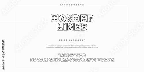 Modern abstract digital alphabet font. Minimal technology typography, Creative urban sport fashion futuristic font and with numbers. vector illustration