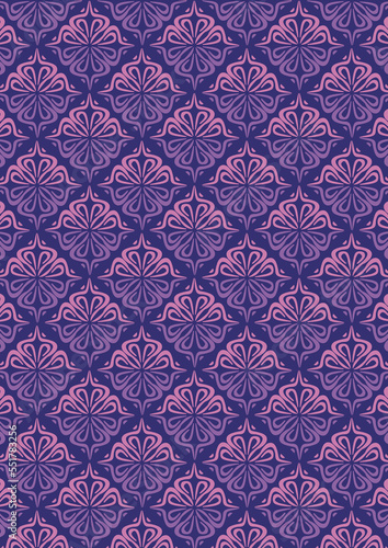 Seamless pattern in purple and dark blue