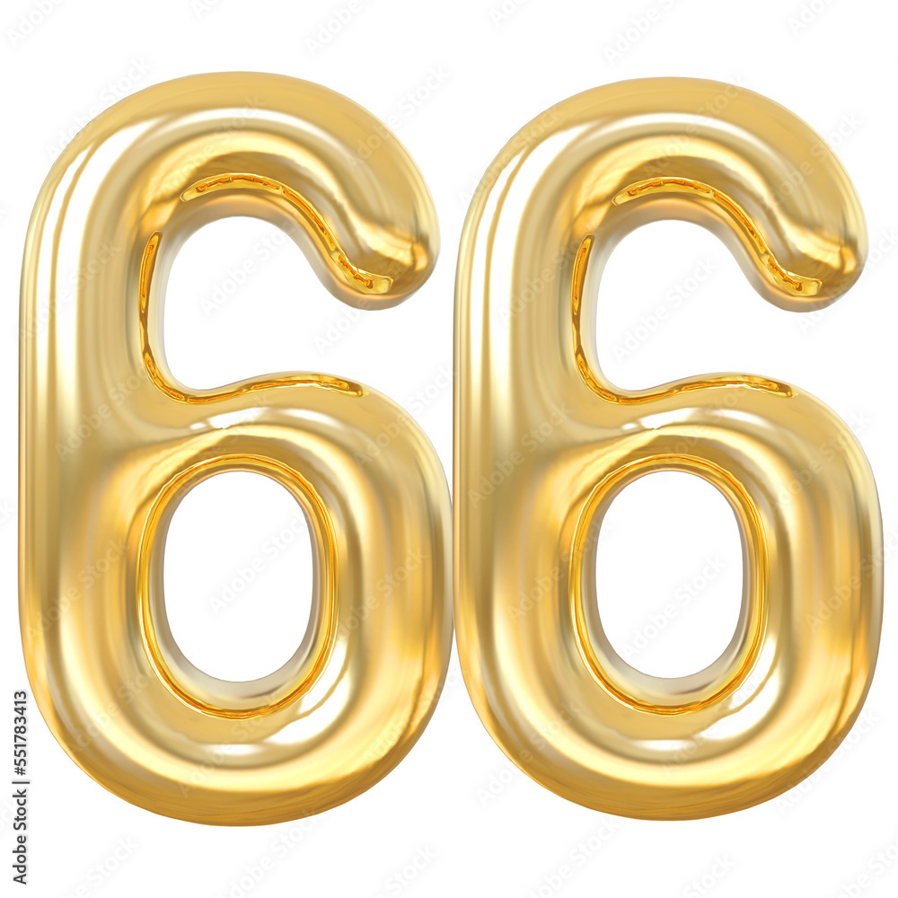 3d numbers 66 gold with generative AI 3d numbers 66 gold with generative AI