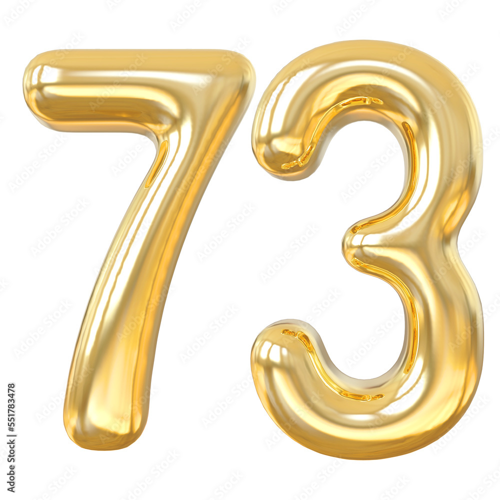 3d numbers 73 gold with generative AI 3d numbers 73 gold with generative AI