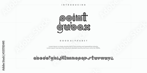 Modern abstract digital alphabet font. Minimal technology typography, Creative urban sport fashion futuristic font and with numbers. vector illustration