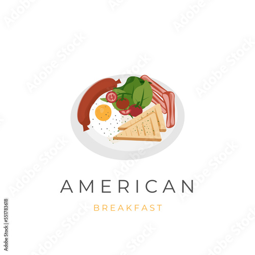 American Breakfast Illustration logo