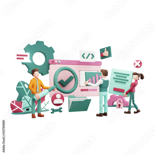 3D Creative Development Team Work Illustration