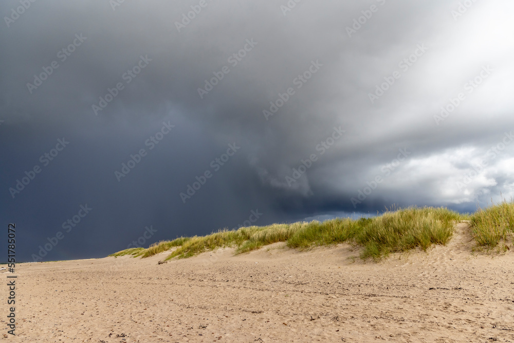 Nairn Beach in the Highland Council Area of Scotland. It is on the south bank of the Moray Firth