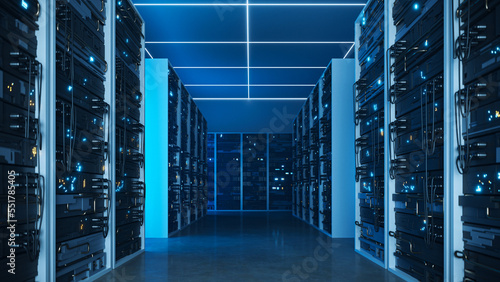 cloud data center concept image, 3d rendering photo