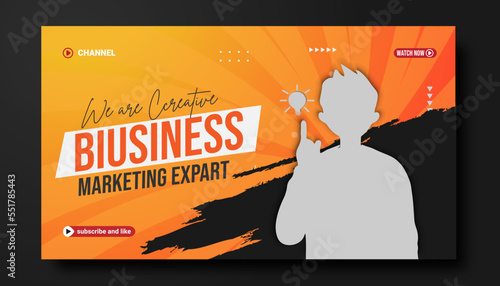 Corporate YouTube thumbnail for live workshop promotion Social media web banner and Editable Modern Video Thumbnail cover