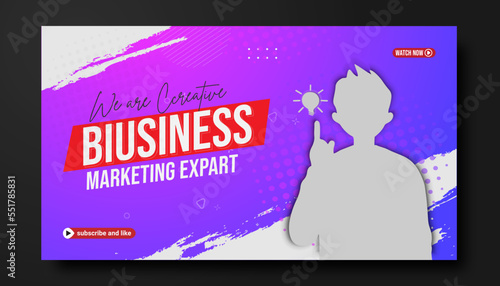 Corporate YouTube thumbnail for live workshop promotion Social media web banner and Editable Modern Video Thumbnail cover