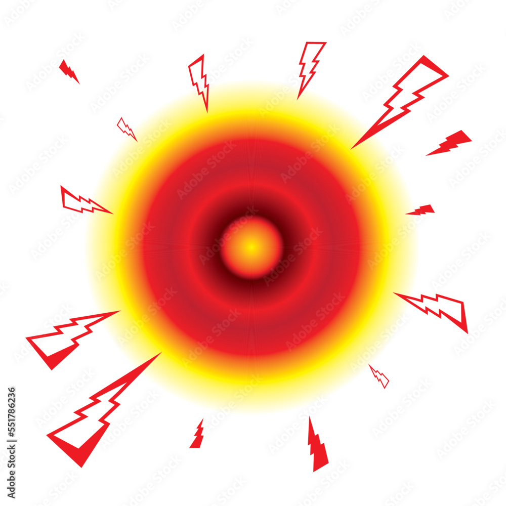 Obraz premium Pain Icon, Painful Spot Mark, Ache Symbol, Painkiller Target, Pain Pointing Sign, Red Circle Illness Location