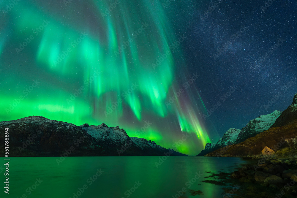Aurora borealis near Tromso, northern Norway