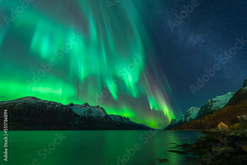 Aurora borealis near Tromso  northern Norway