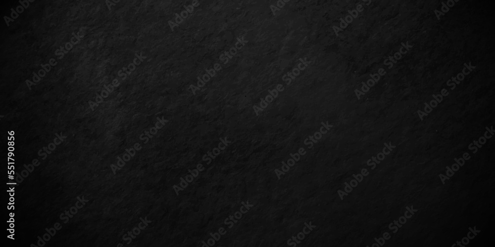 Fototapeta premium Dark black and blue stone concrete grunge wall texture and backdrop background anthracite panorama. Panorama dark black or blue slate background or texture.