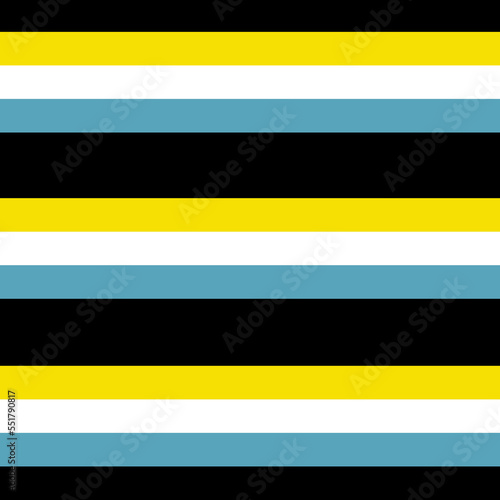 Blue Yellow Black And White Horizontal Striped Pattern