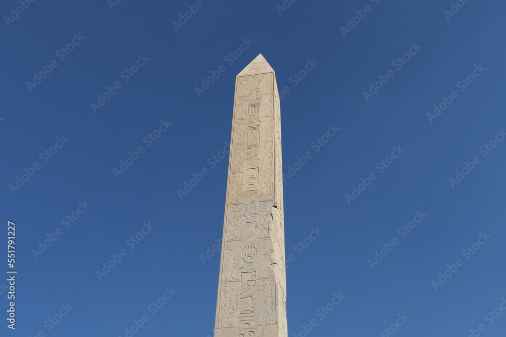 Ancient egyptian obelisk at Karnak temple in Luxor 