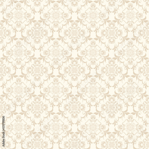 Seamless pattern on background. Seamless floral ornament on background. Seamless texture for wallpapers, textile, wrapping, design interior